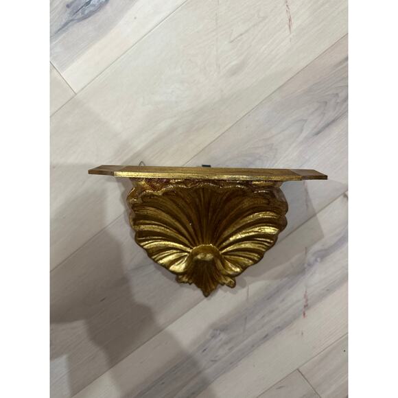 Antique Rococo Made In Italy Vintage Gold Gilt Shell Wall Sconce Ornate - Picture 2 of 8